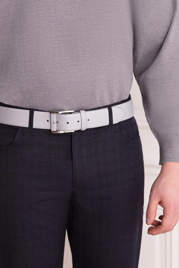 Cesare di Napoli man gray leather belt for men купить с ценами и фото 145183 - photo 2