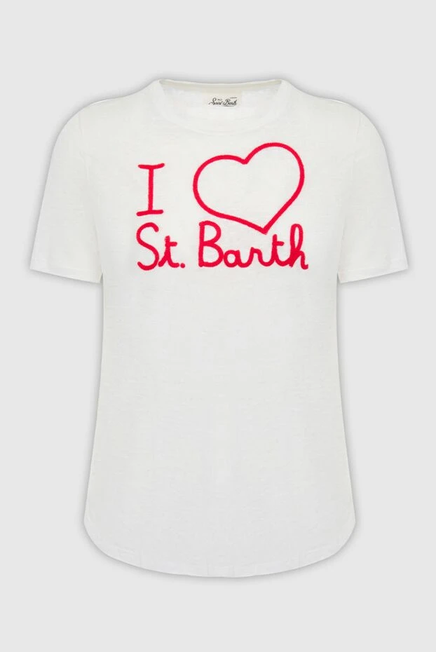 MC2 Saint Barth woman white linen t-shirt for women купить с ценами и фото 145276 - photo 1