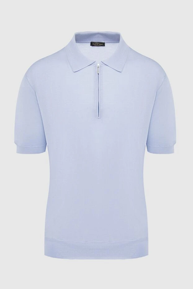 Cesare di Napoli man blue silk polo for men купить с ценами и фото 145413 - photo 1