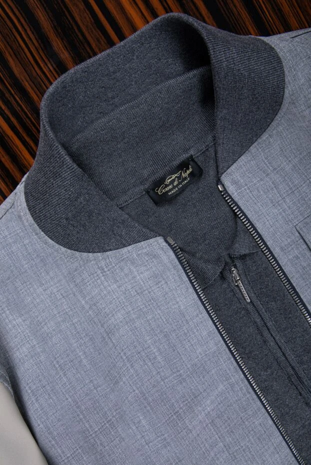 Жібек поло қою сұр меланж найзағайлы ерлерге арналған - фото 2