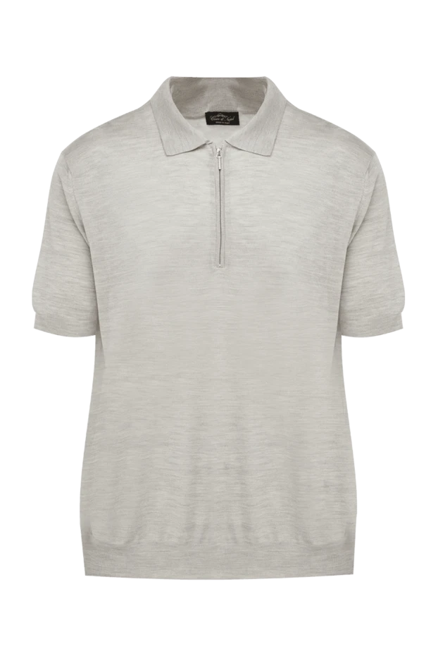 Cesare di Napoli man men's gray silk polo купить с ценами и фото 145429 - photo 1