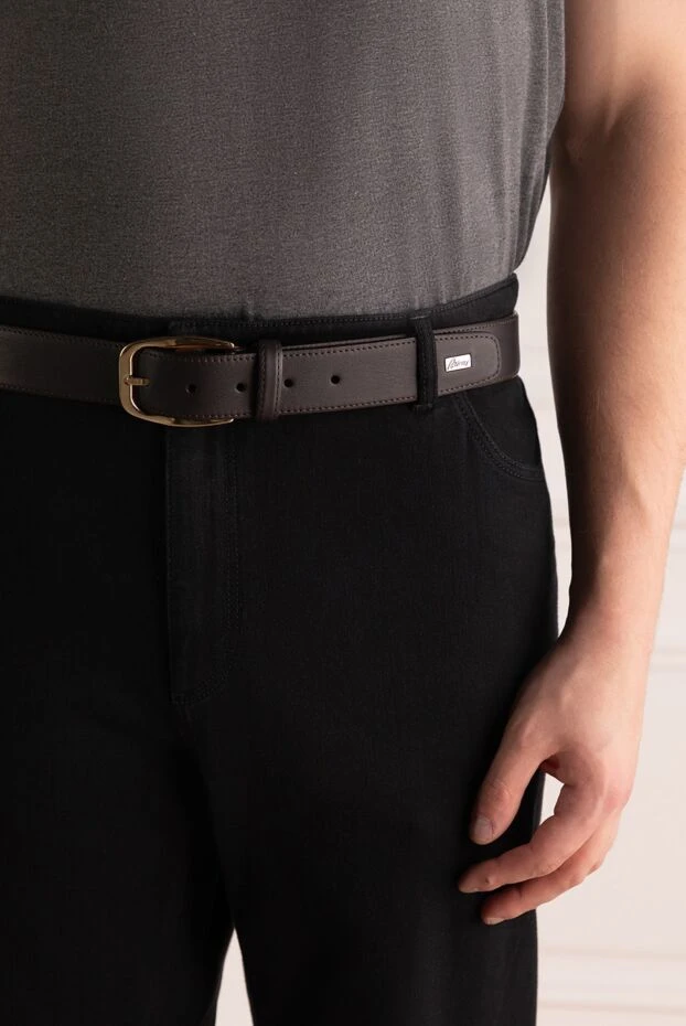 Brioni мужской ремень кожаный черный с пряжкой

 145434 - фото 3