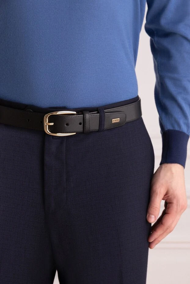 Brioni classic men's belt made of saffiano leather, black
145435 - photo 3