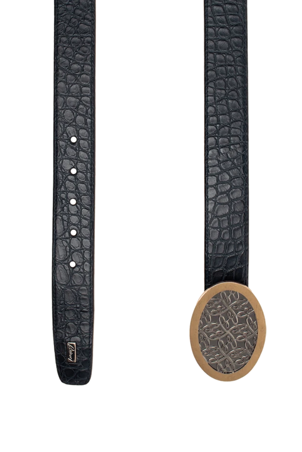 Brioni ремень из кожи аллигатора с крупной золотой пряжкой

 145440 - фото 3