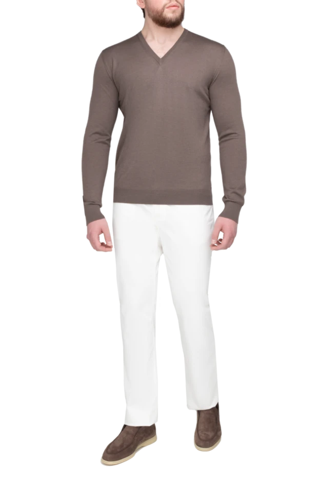 Zilli man white cotton jeans for men купить с ценами и фото 145445 - photo 2