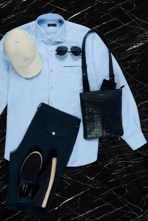 Zilli ерлердің классикалық мақта шорттары қою көк түзу силуэт 145448 - фото 2