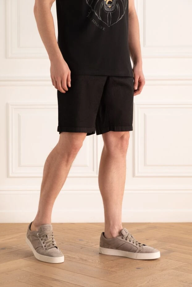 Zilli man black linen and cotton shorts for men купить с ценами и фото 145456 - photo 2