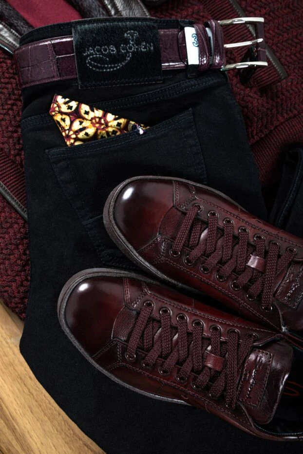 Tardini ремень из кожи крокодила фиолетовый мужской 145464 - фото 2