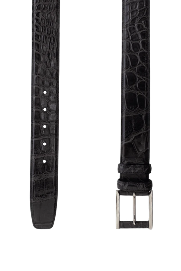 Tardini ремень рельефный из кожи крокодила темно-коричневый мужской 145465 - фото 3