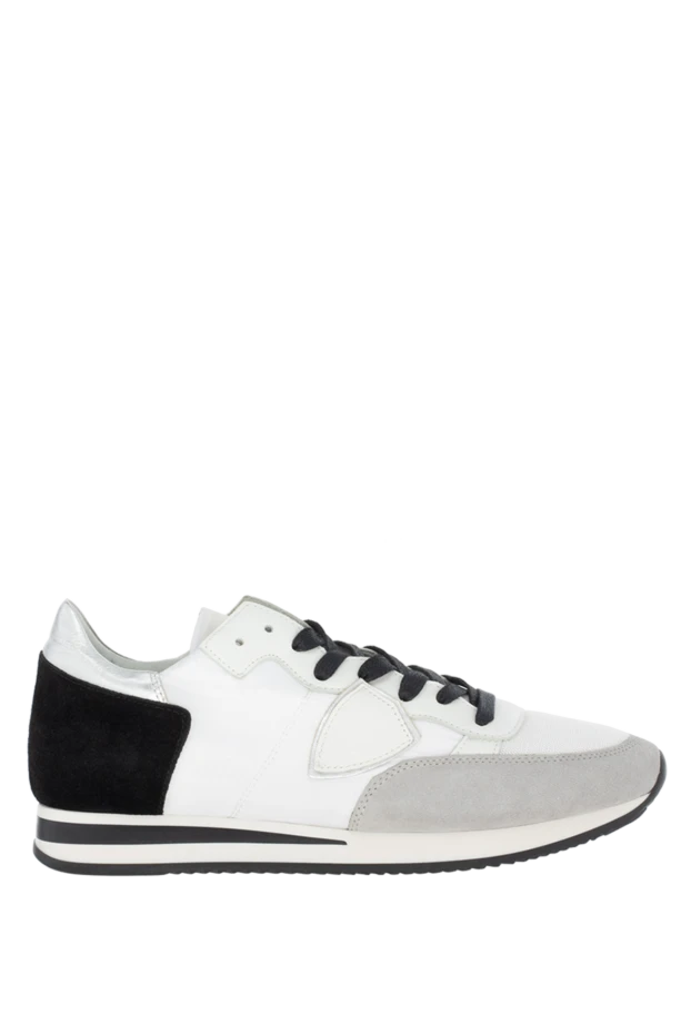 Philippe Model man sneakers in leather and textile white for men купить с ценами и фото 145475 - photo 1