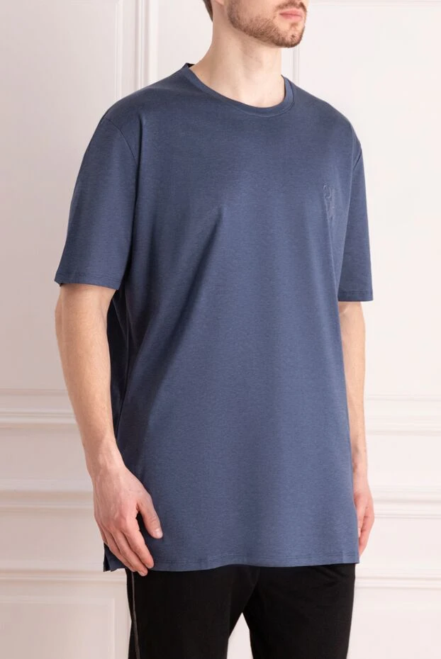 Billionaire темно-синяя футболка из хлопка с объемным логотипом
 145489 - фото 3