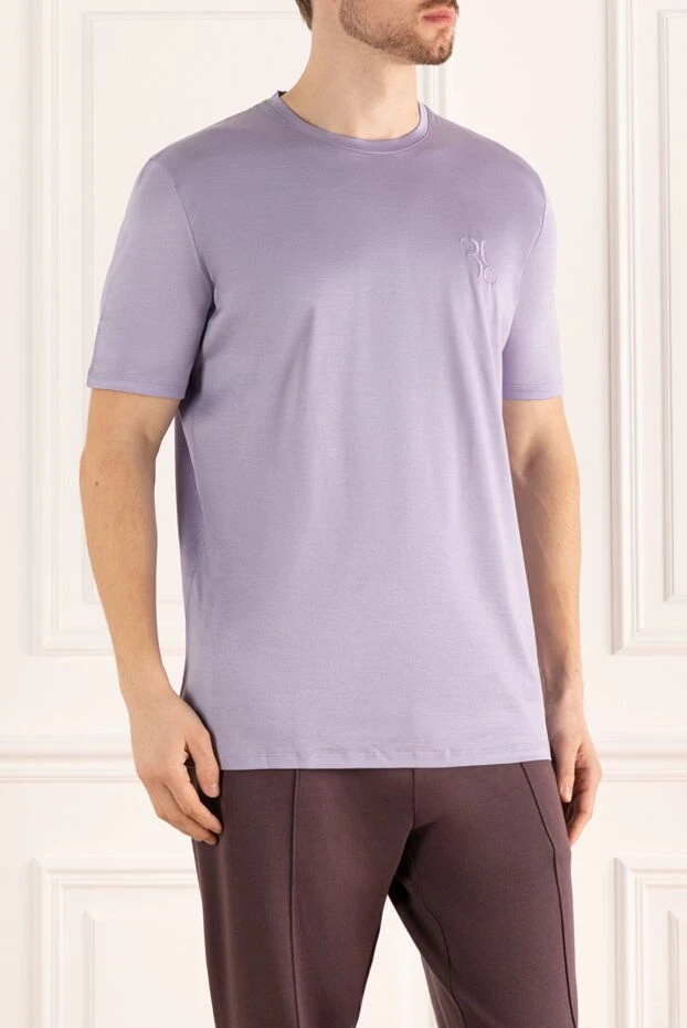 Billionaire футболка из гладкого хлопка в цвете лаванды с вышивкой
 145505 - фото 3
