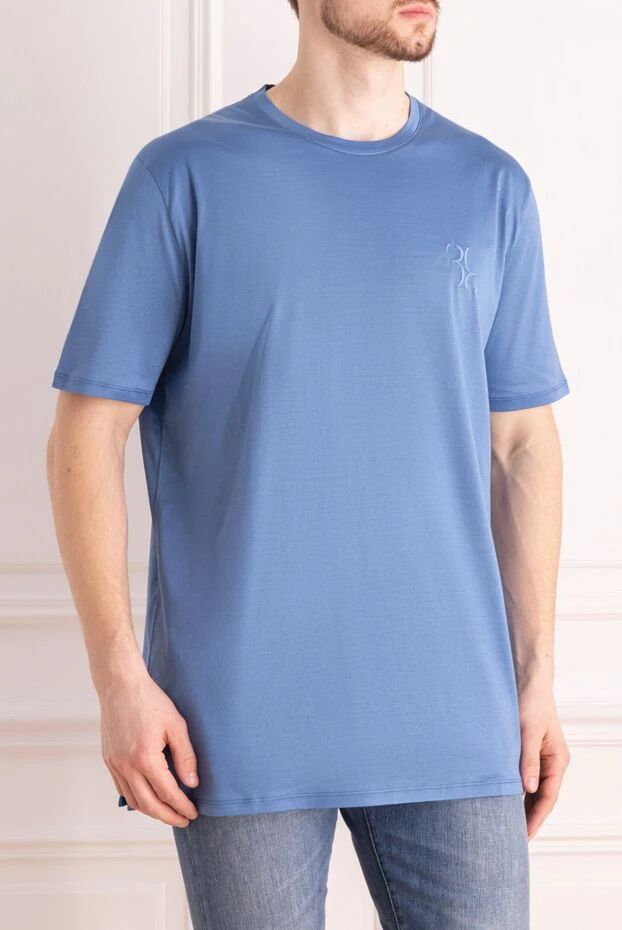 Billionaire футболка голубого цвета из премиального хлопка с вышитым логотипом
 145510 - фото 3