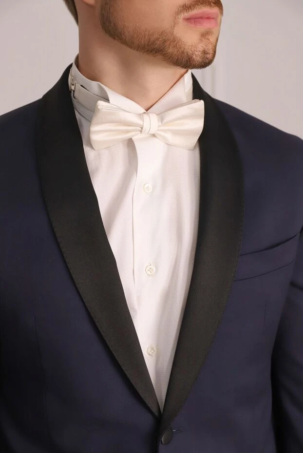 Canali man white silk the bow tie for men купить с ценами и фото 145624 - photo 2