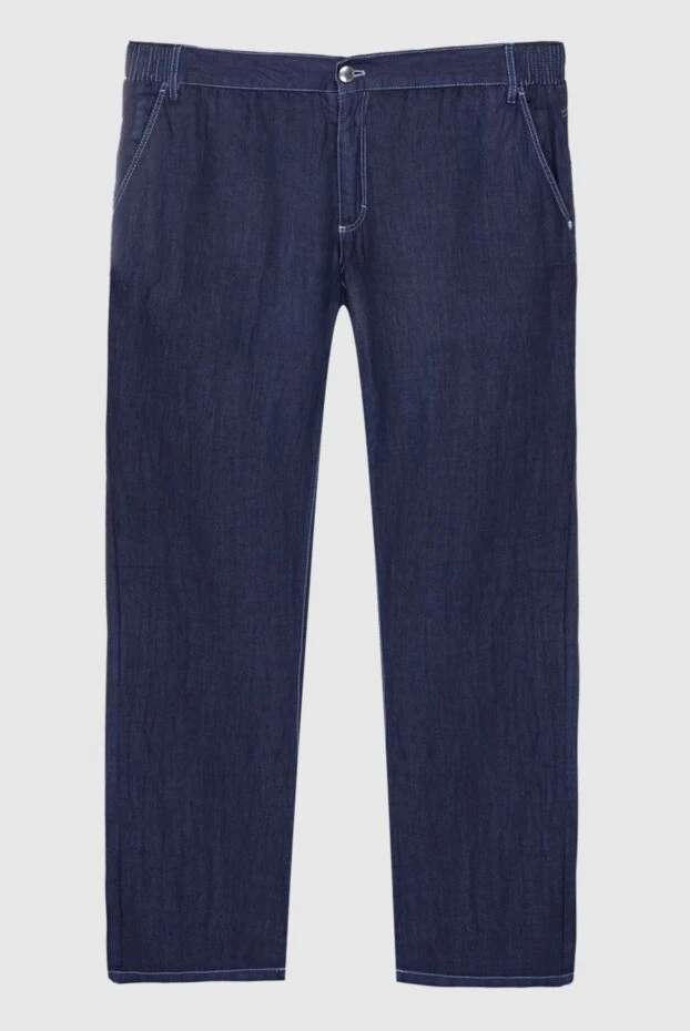 Zilli man blue linen jeans for men купить с ценами и фото 145639 - photo 1