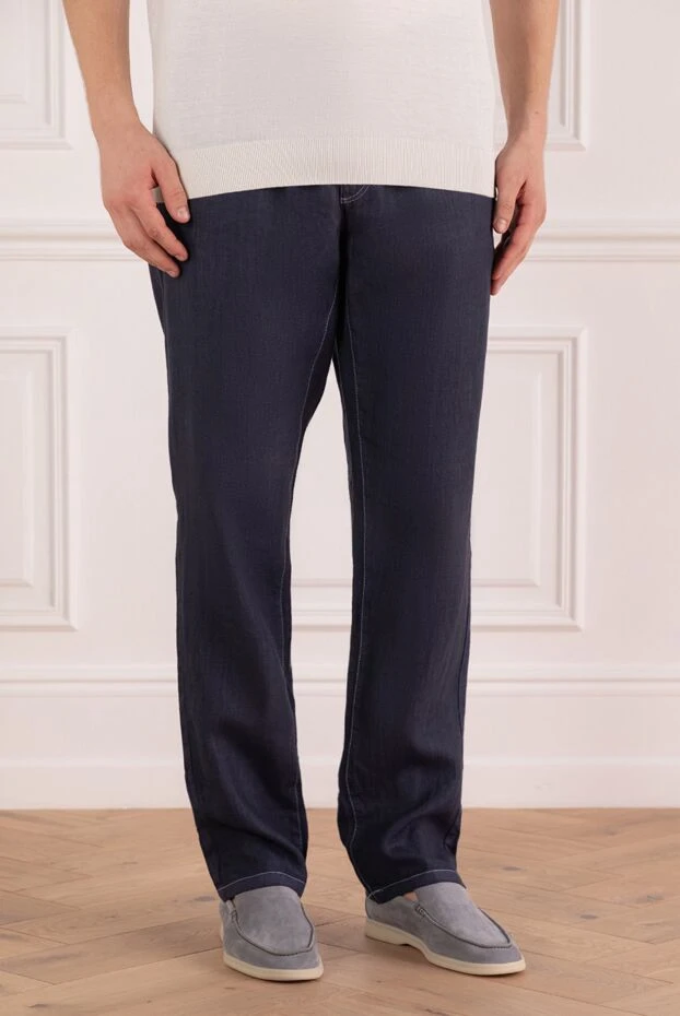 Zilli ерлерге арналған көк зығыр джинсы 145639 - фото 3