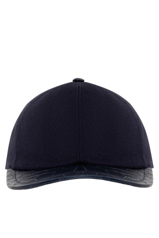 Cesare di Napoli man black crocodile and cashmere cap for men купить с ценами и фото 145641 - photo 1