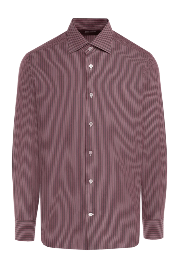 Kiton man men's burgundy cotton shirt купить с ценами и фото 146371 - photo 1