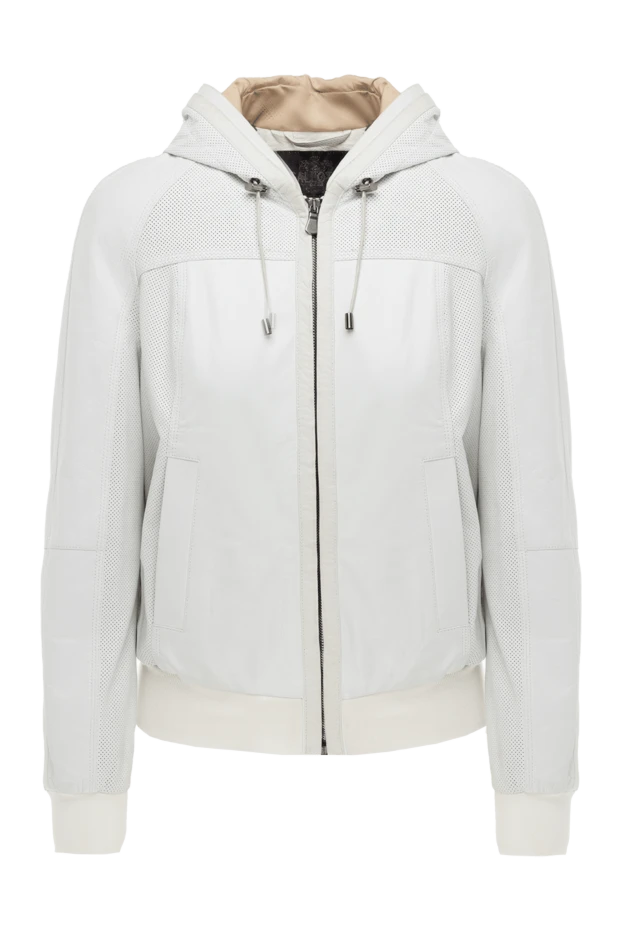 Gallotti woman women's white genuine leather jacket купить с ценами и фото 146457 - photo 1