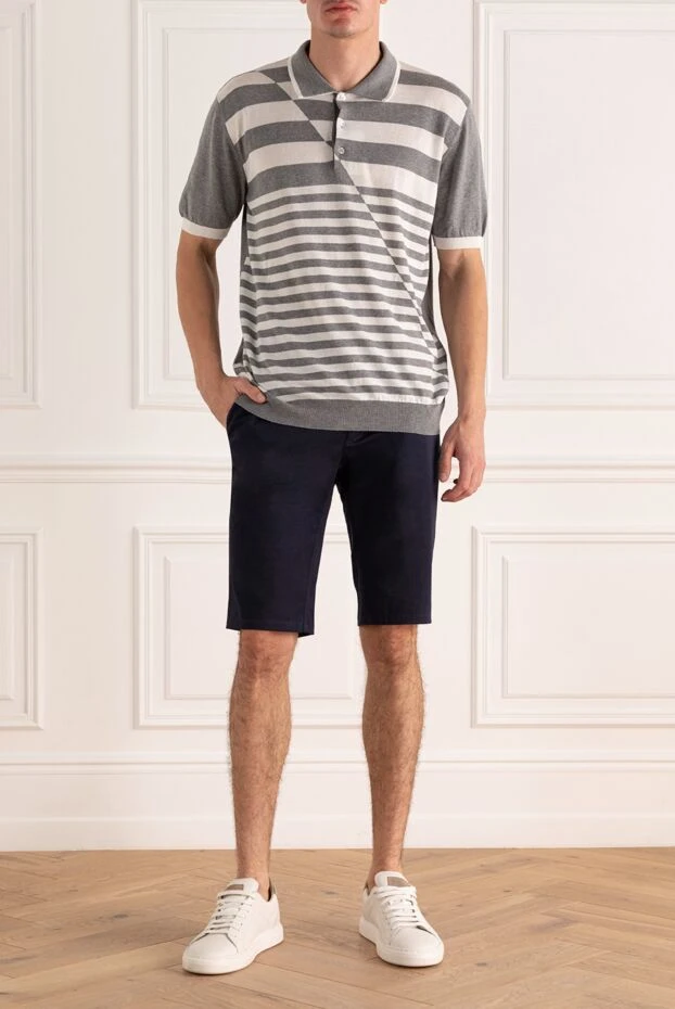 Zilli man blue cotton and silk shorts for men купить с ценами и фото 146534 - photo 2