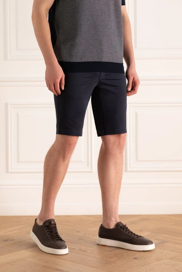 Zilli man blue cotton and silk shorts for men купить с ценами и фото 146544 - photo 2