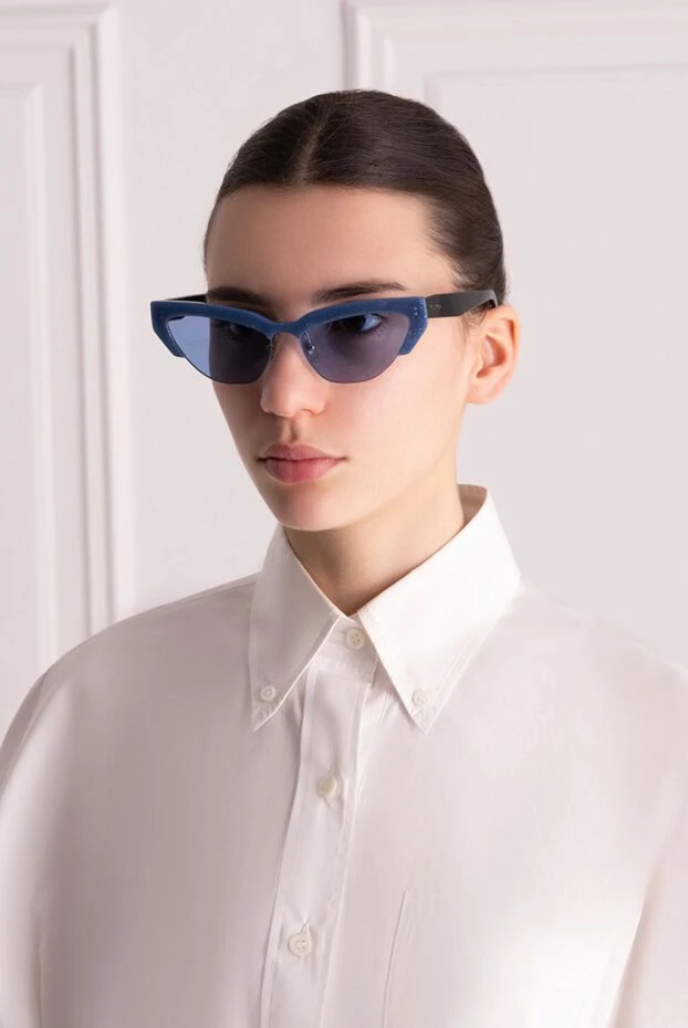 Miu Miu woman blue plastic and metal glasses for women купить с ценами и фото 146625 - photo 2