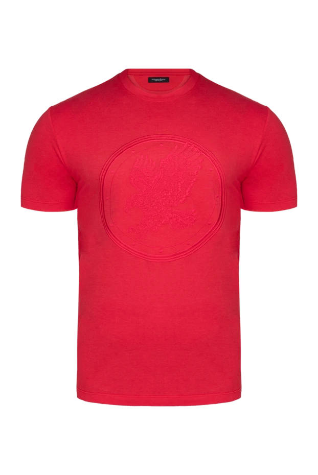 Stefano Ricci футболка из хлопка и модала красная мужская 146635 - фото 1