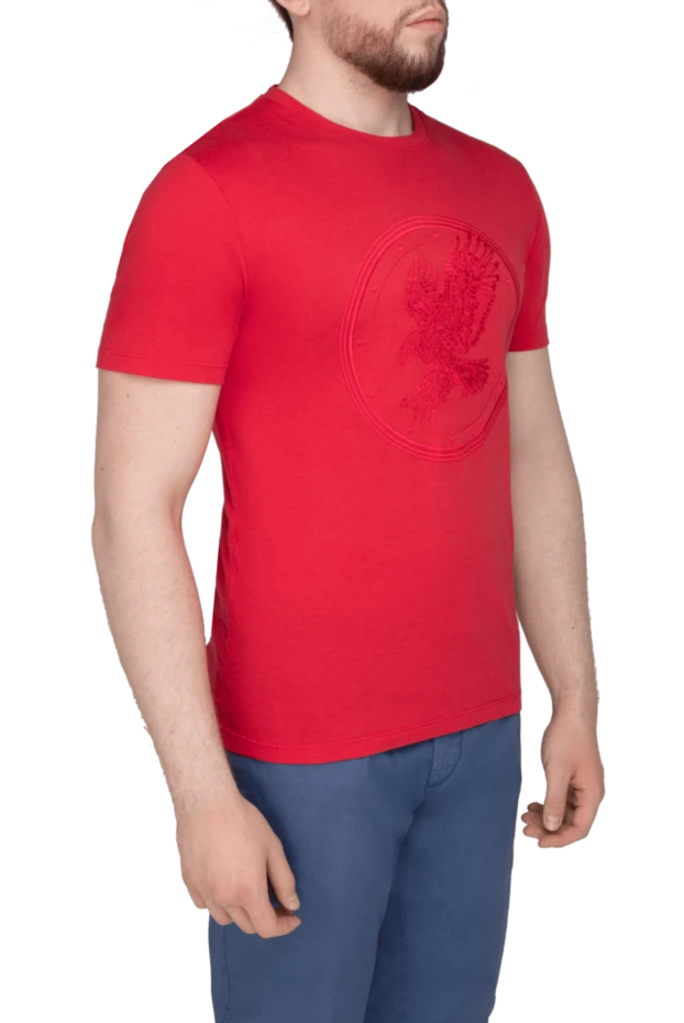 Stefano Ricci футболка из хлопка и модала красная мужская 146635 - фото 3