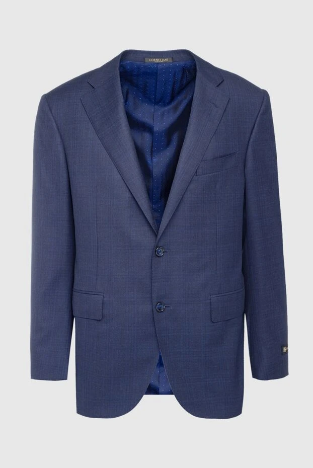 Corneliani man blue wool jacket for men купить с ценами и фото 146659 - photo 1