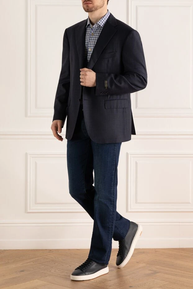 Corneliani man blue wool jacket for men купить с ценами и фото 146659 - photo 2