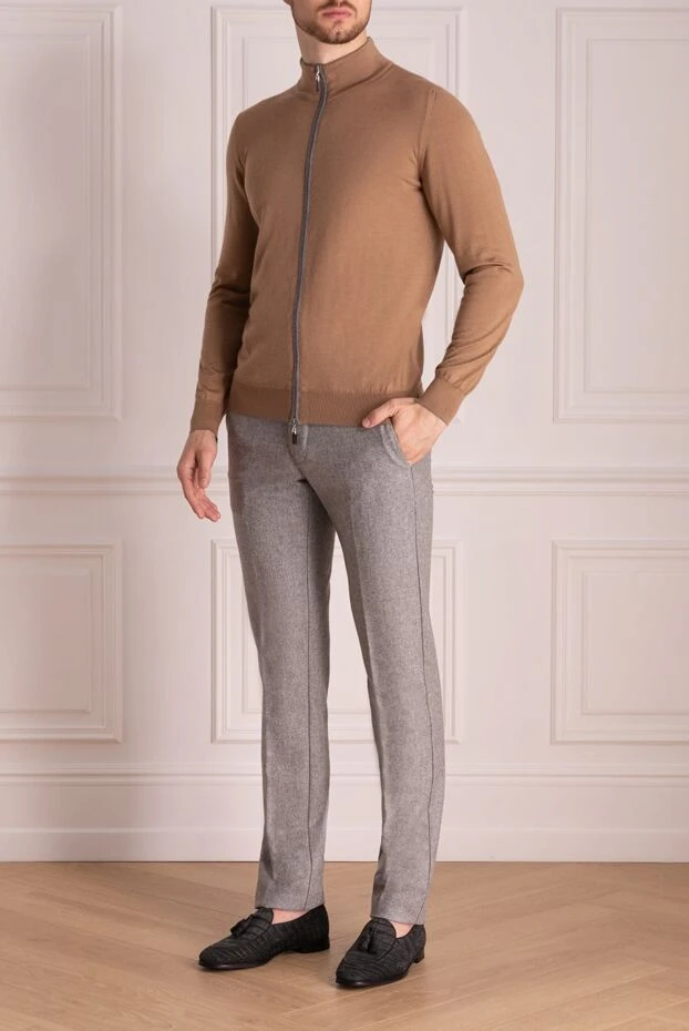 Corneliani man gray wool trousers for men купить с ценами и фото 146662 - photo 2