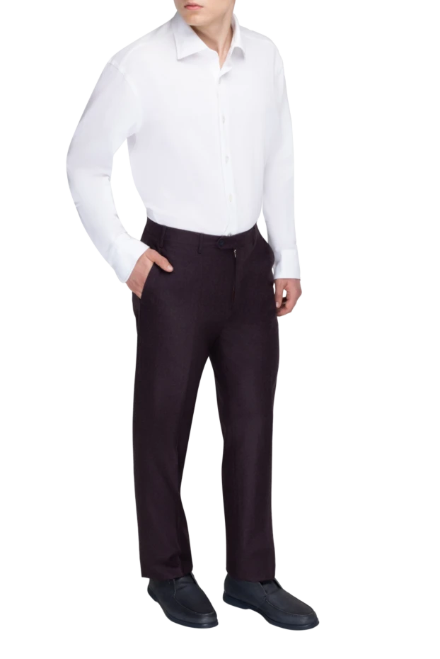 Corneliani man purple wool trousers for men купить с ценами и фото 146672 - photo 2