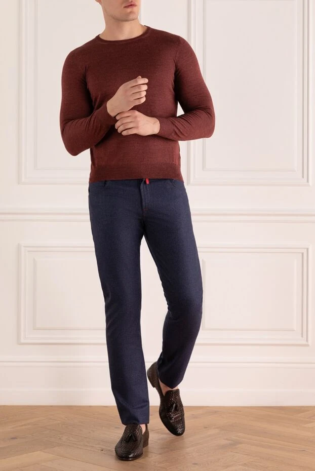 Kiton man blue wool jeans for men купить с ценами и фото 146679 - photo 2