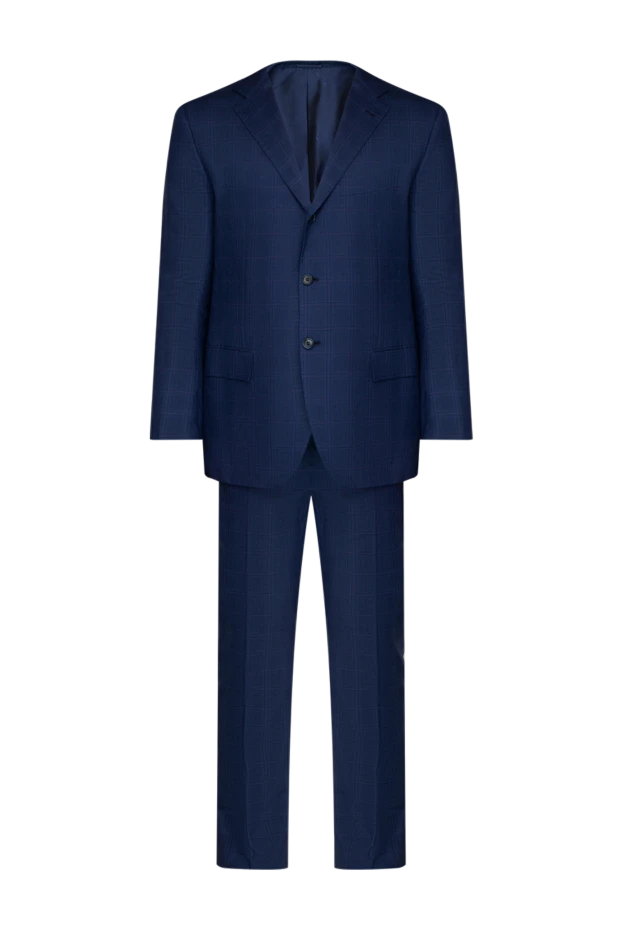 Kiton man men's cashmere suit blue купить с ценами и фото 146681 - photo 1