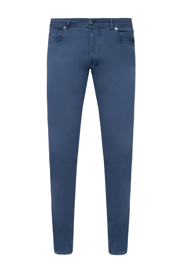 Marco Pescarolo man men's blue cotton and elastane trousers купить с ценами и фото 146684 - photo 1