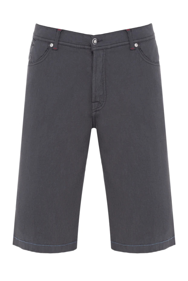 Light blue men's cotton and silk straight cut trousers for summer - photo 1