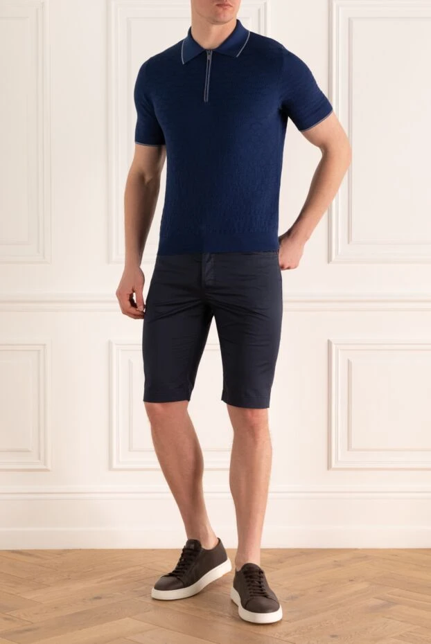 Marco Pescarolo man cotton and elastane shorts blue for men купить с ценами и фото 146689 - photo 2