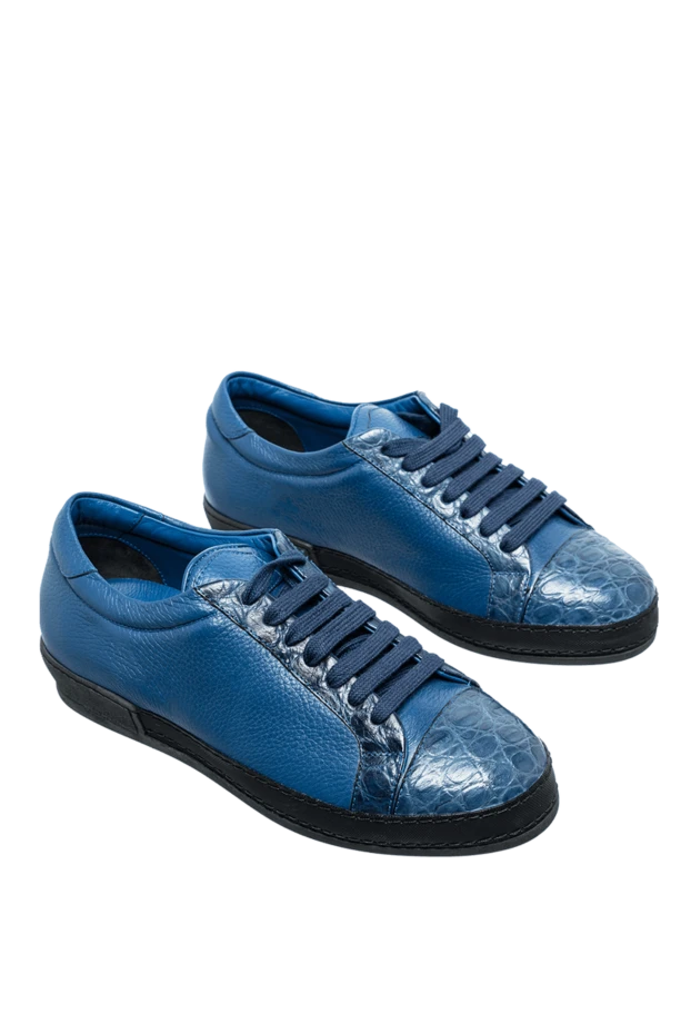 Cesare di Napoli man blue alligator sneakers for men 155401 - photo 3