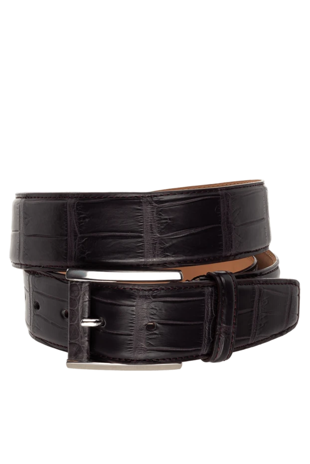 Cesare di Napoli man crocodile leather belt burgundy for men купить с ценами и фото 146748 - photo 1