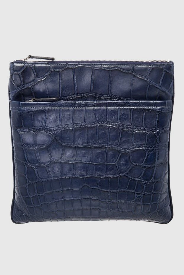 Cesare di Napoli man blue men's alligator leather crossbody bag купить с ценами и фото 146750 - photo 1