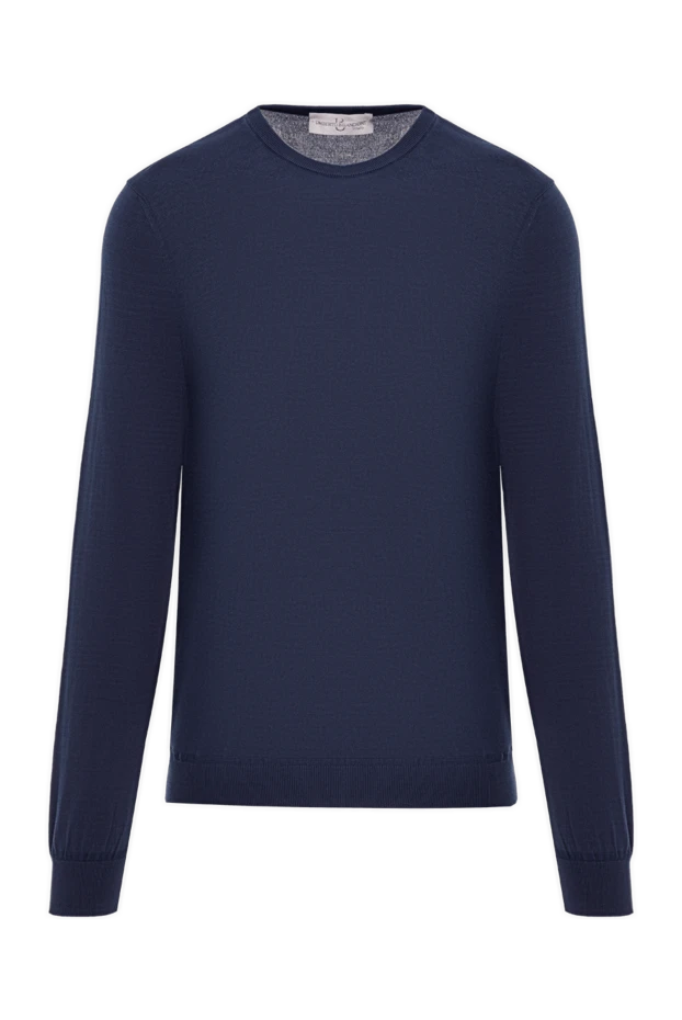 Bilancioni джемпер из хлопка мужской синий тонкий с круглым вырезом
146765 - фото 1