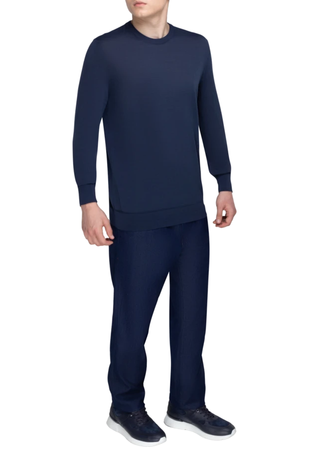 Bilancioni man cotton jumper blue for men купить с ценами и фото 146766 - photo 2