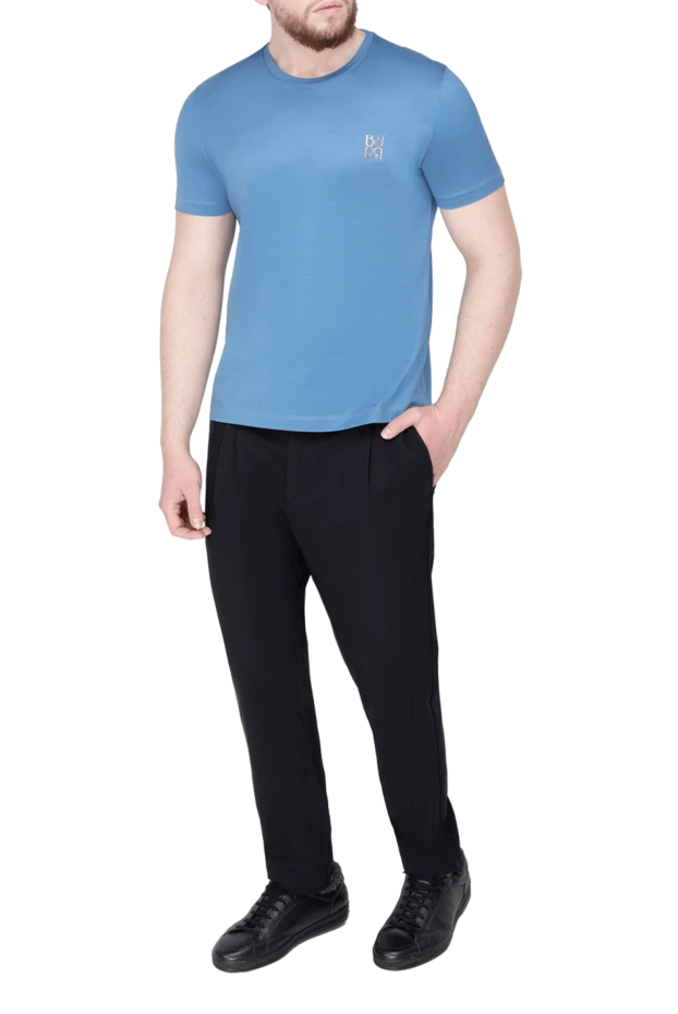 Bilancioni man cotton t-shirt blue for men купить с ценами и фото 146771 - photo 2