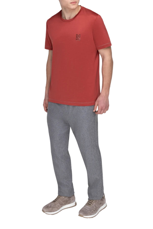 Bilancioni man cotton t-shirt burgundy for men купить с ценами и фото 146772 - photo 2