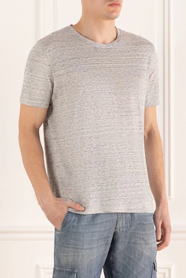 Bilancioni табиғи зығыр матадан жасалған меланж үлгісімен ерлер футболкасы
 146780 - фото 3