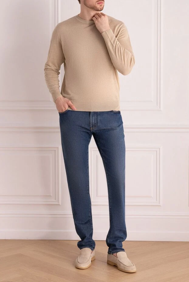 Bilancioni man cotton jumper beige for men купить с ценами и фото 146804 - photo 2