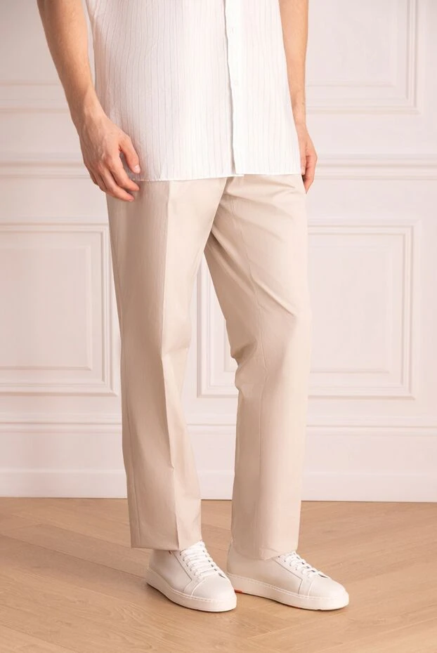 Bilancioni man beige cotton trousers for men купить с ценами и фото 146823 - photo 2