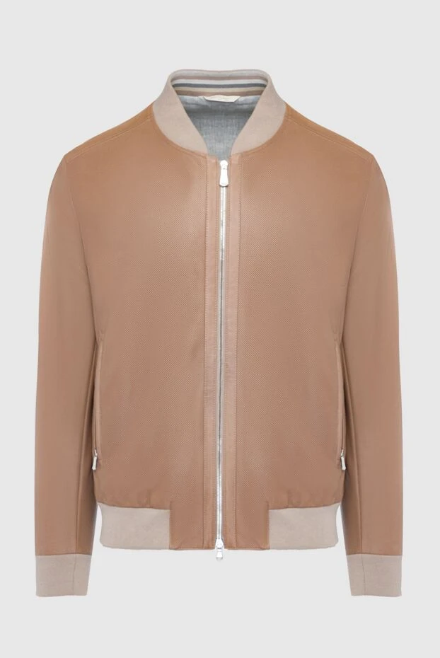 Bilancioni man beige leather jacket for men купить с ценами и фото 146825 - photo 1