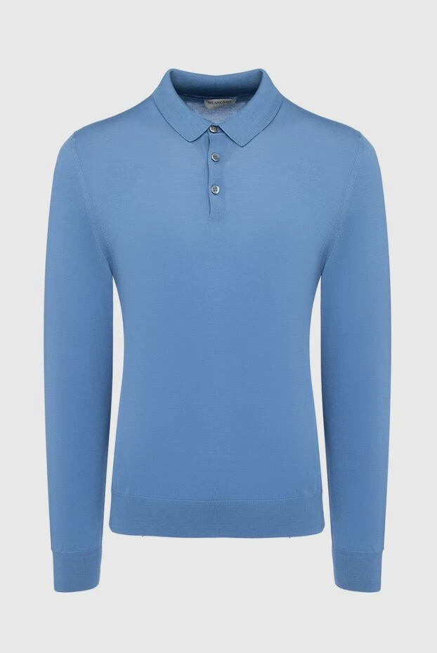 Bilancioni man blue wool long sleeve polo for men купить с ценами и фото 146858 - photo 1