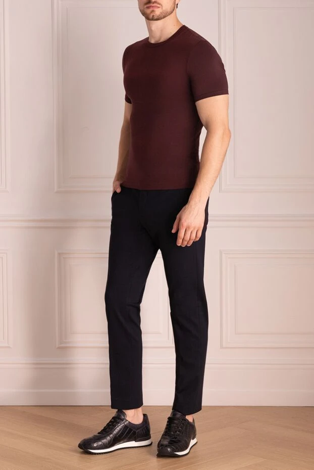 Dolce & Gabbana man cotton t-shirt burgundy for men купить с ценами и фото 146895 - photo 2